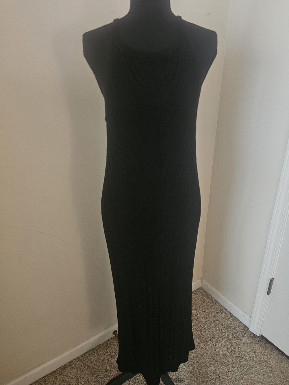 Old Navy Black Ribbed Sleeveless Maxi Dress